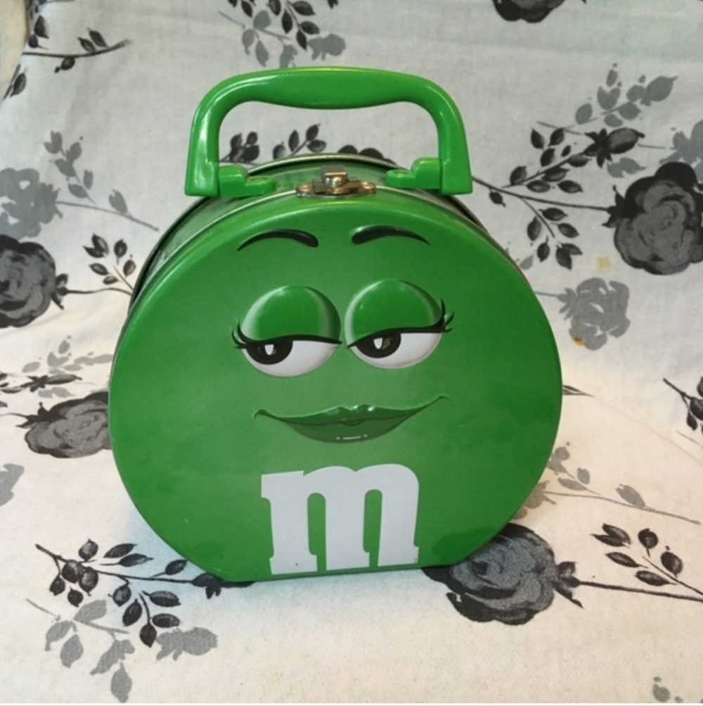 Green M&M Character Tin LunchBox